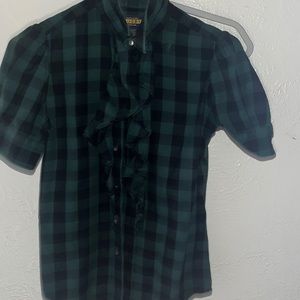 Ruffled Ralph Lauren Plaid Blouse